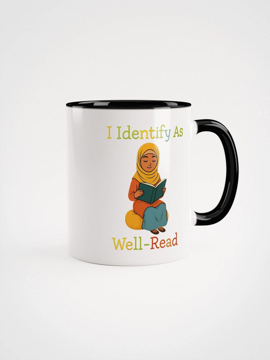 I Identify As Well-Read (Girl in Hijab Reading) Accent Mug product image (2)