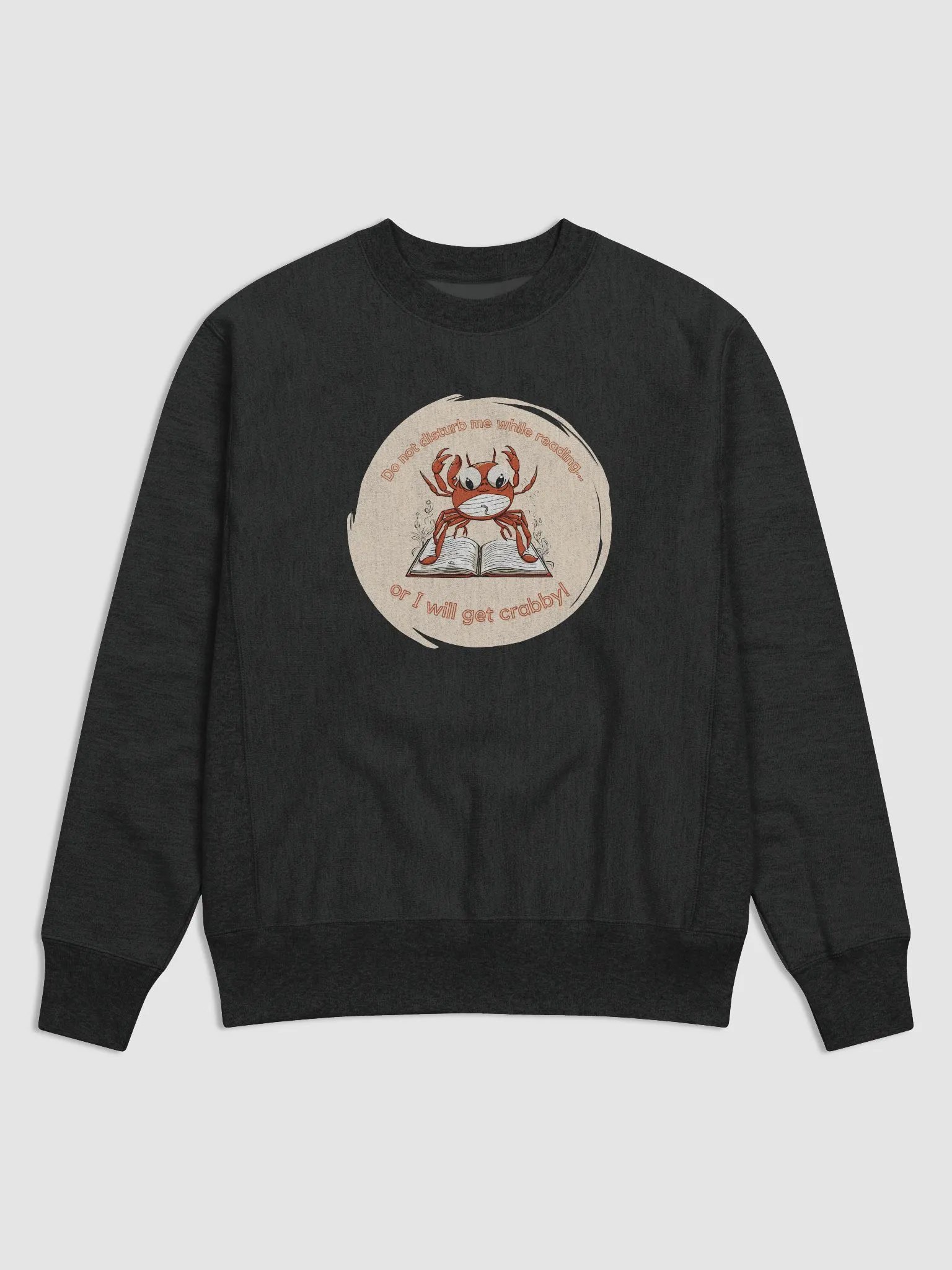 Do not disturb me while reading crab sweatshirt product image (1)