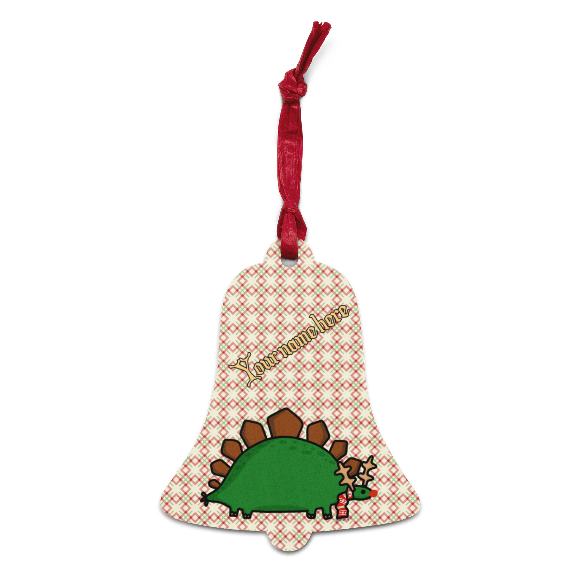Custom Rudolph The Stegosaurus Wooden Ornament for Fancy Moustaches! product image (4)