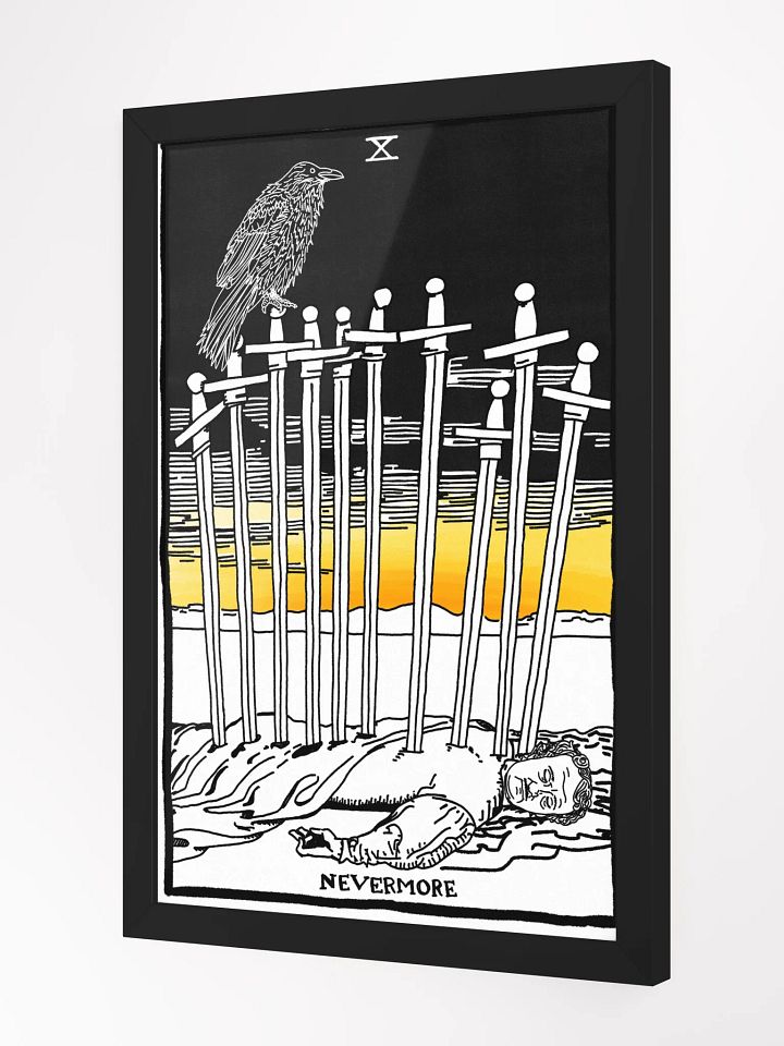 Edgar Allan Poe Ten of Swords Tarot Card Framed Print product image (2)
