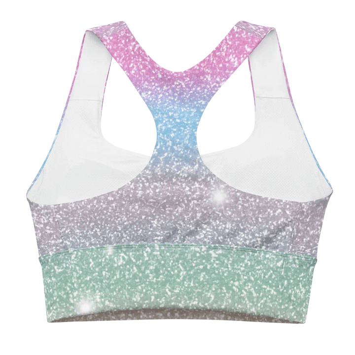 Glitter Unicorn Texture Design Longline Sports Bra - 5 product image (2)