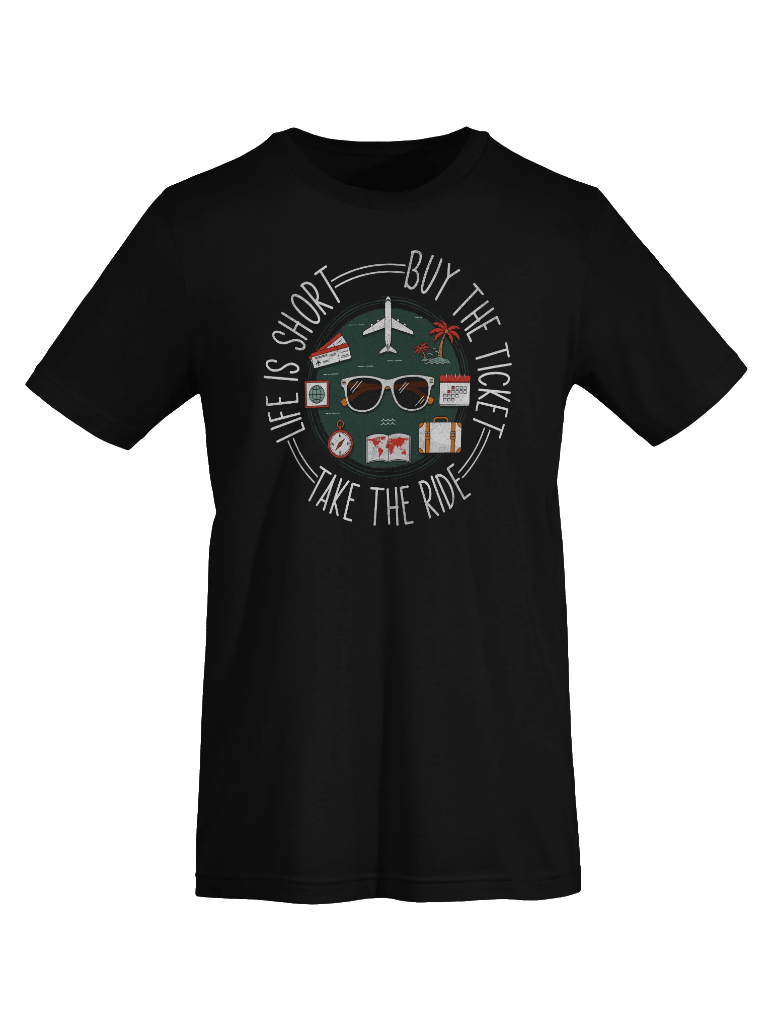 Travel Lover Adventure T-Shirt | Life Is Short Buy The Ticket Quote Tee product image (3)