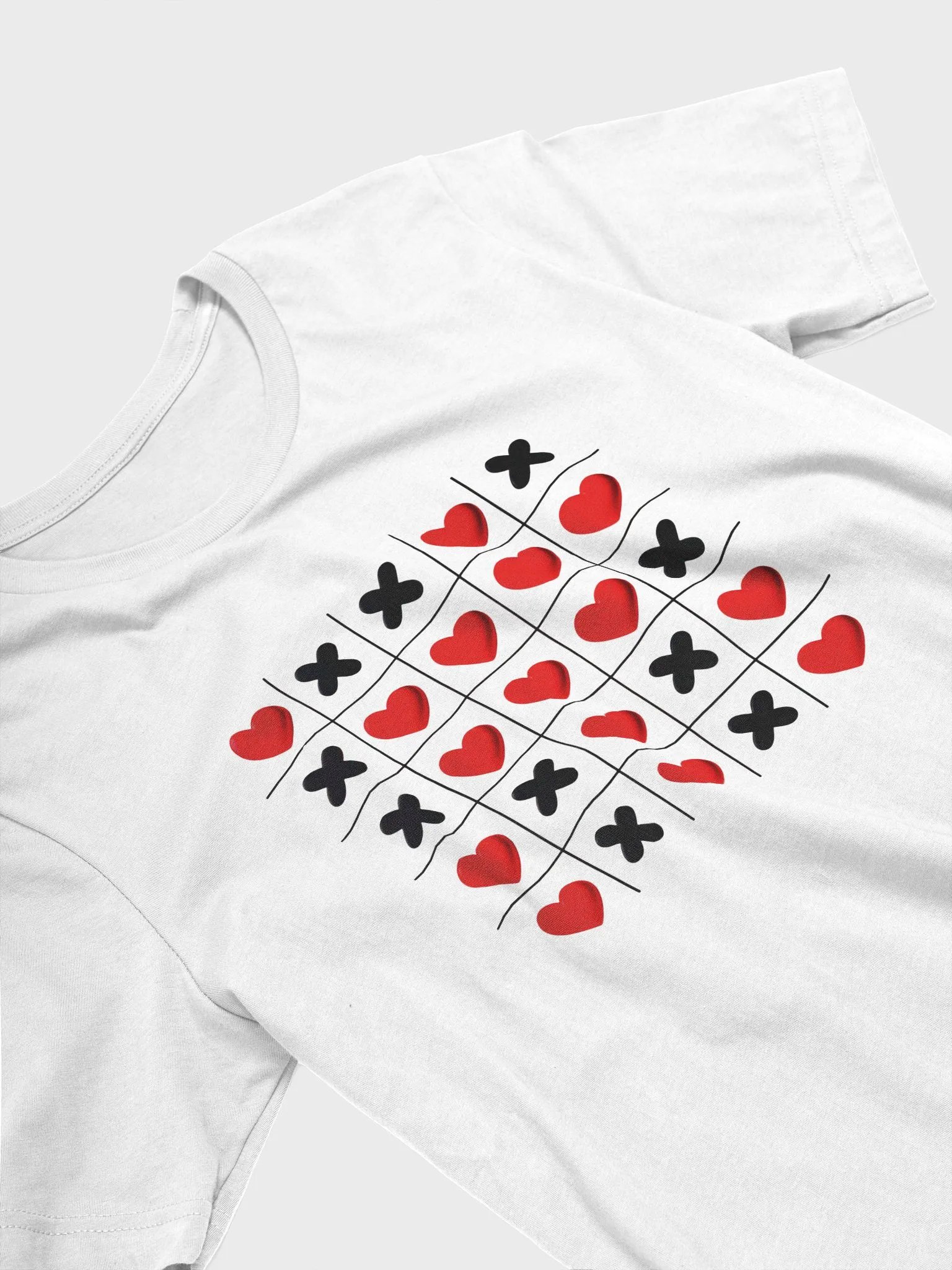 Heart vs. X Grid Pattern T-Shirt product image (7)