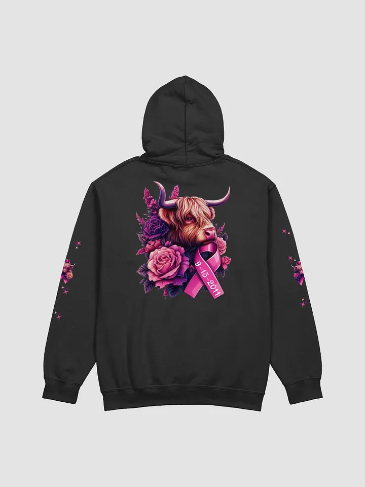 Highland Cow Blooms Breast Cancer Awareness Hoodie product image (2)