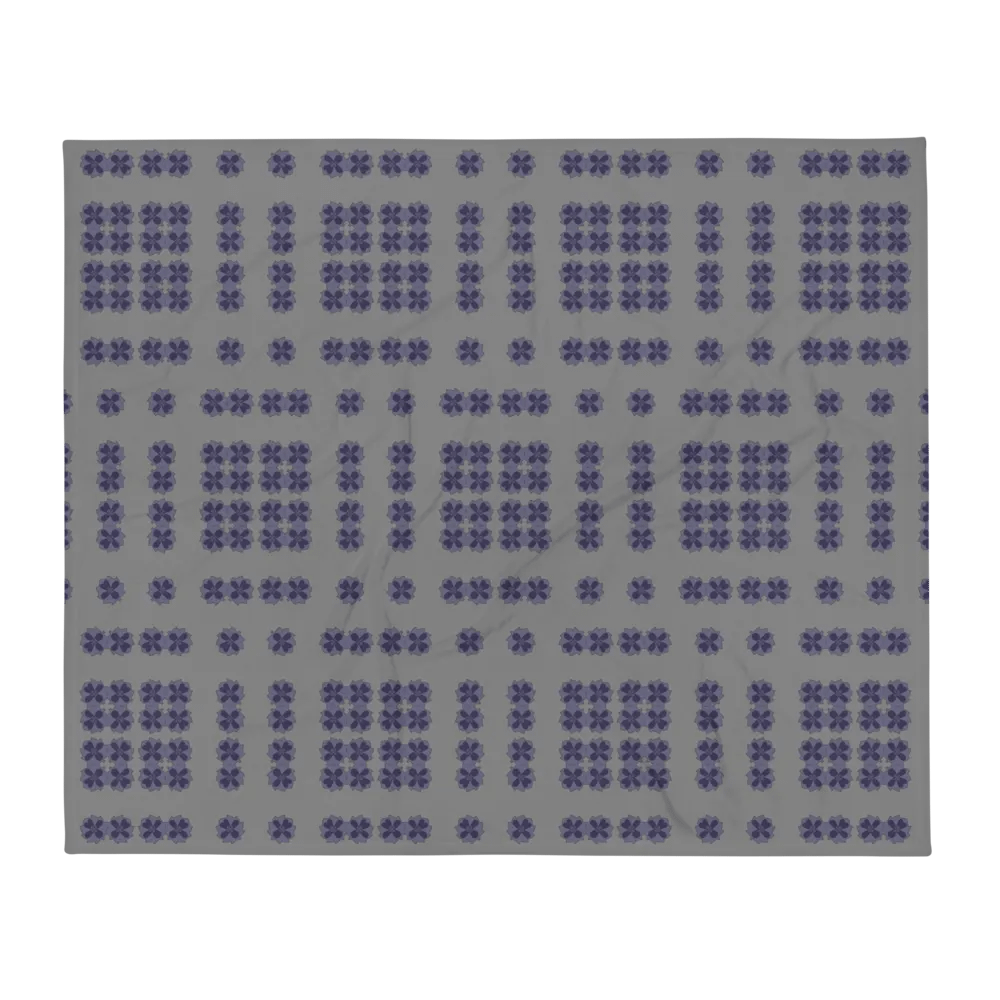 Blue & Purple Flower in Geometric Harmony Throw Blanket product image (3)