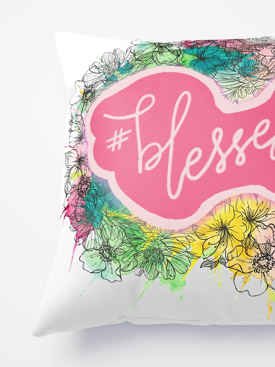 #Blessed Pink Floral Throw Pillow product image (5)