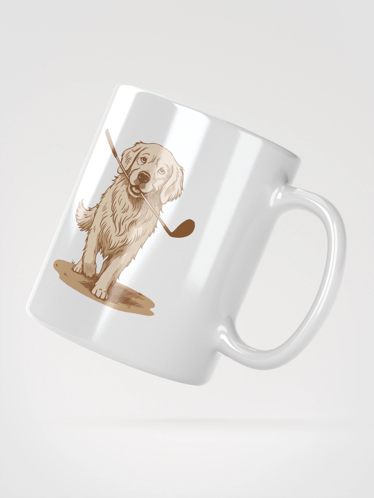 Golfing Golden Retriever White Glossy Mug product image (6)