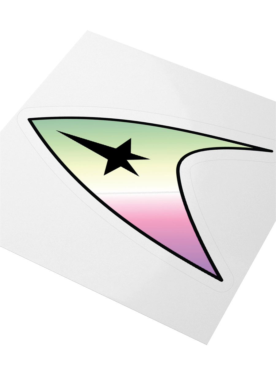 Genderfae Pride Gradient Starfleet Sticker product image (8)