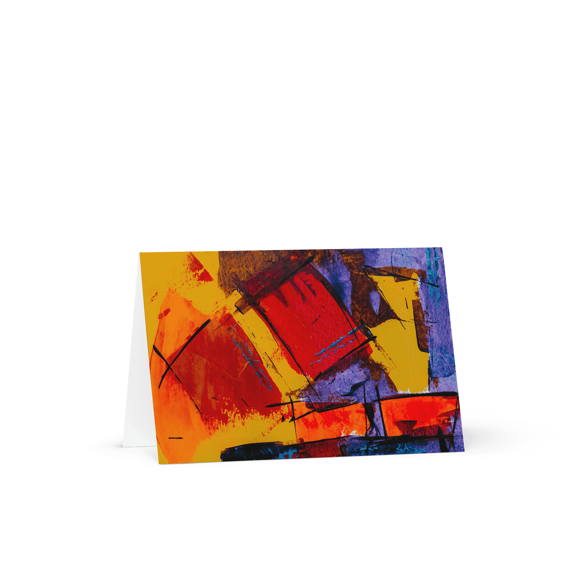 Abstract Modern Art Greeting Card Vibrant Colorful Geometric Painting product image (1)