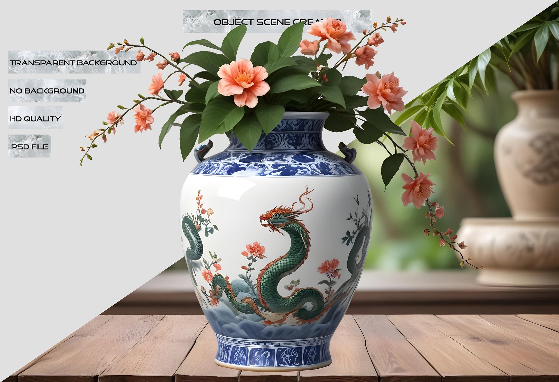 Imperial Dragon Vase – Blossoming Strength PNG product image (2)