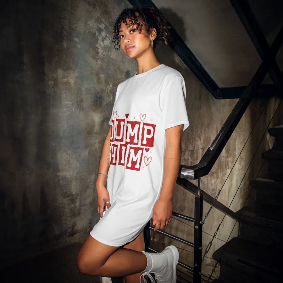 Distressed 'DUMP HIM' All-Over Dress product image (10)