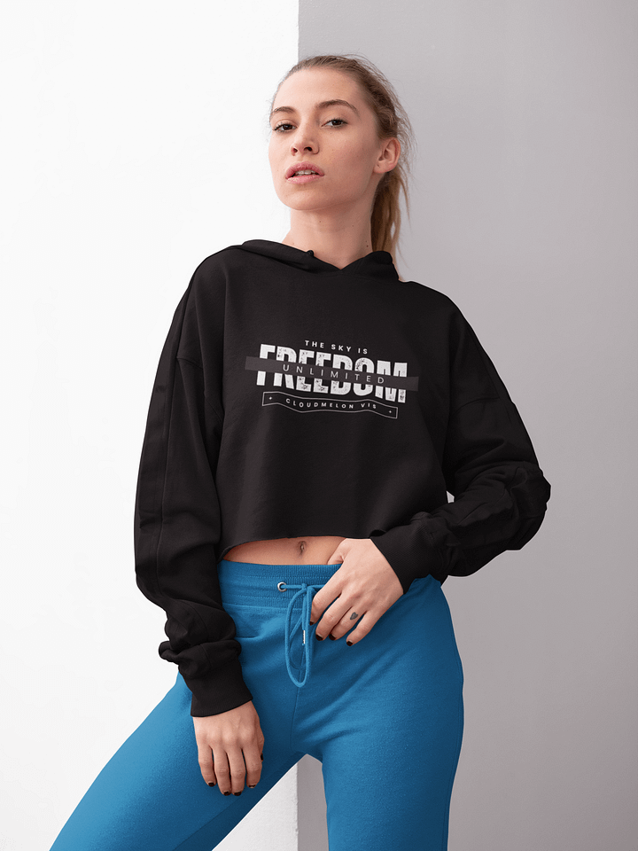 Sky is unlimited Premium Crop Hoodie - CloudMelon Vis product image (1)