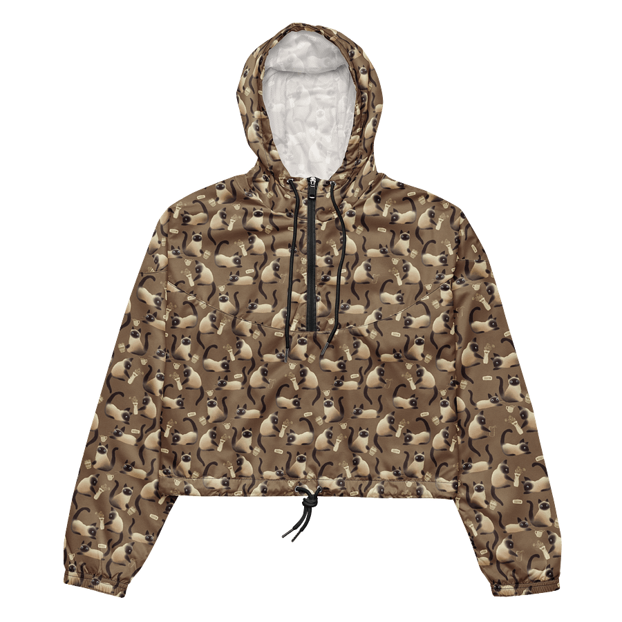 Bad Siamese Cats Patterned Windbreaker, Brown product image (2)