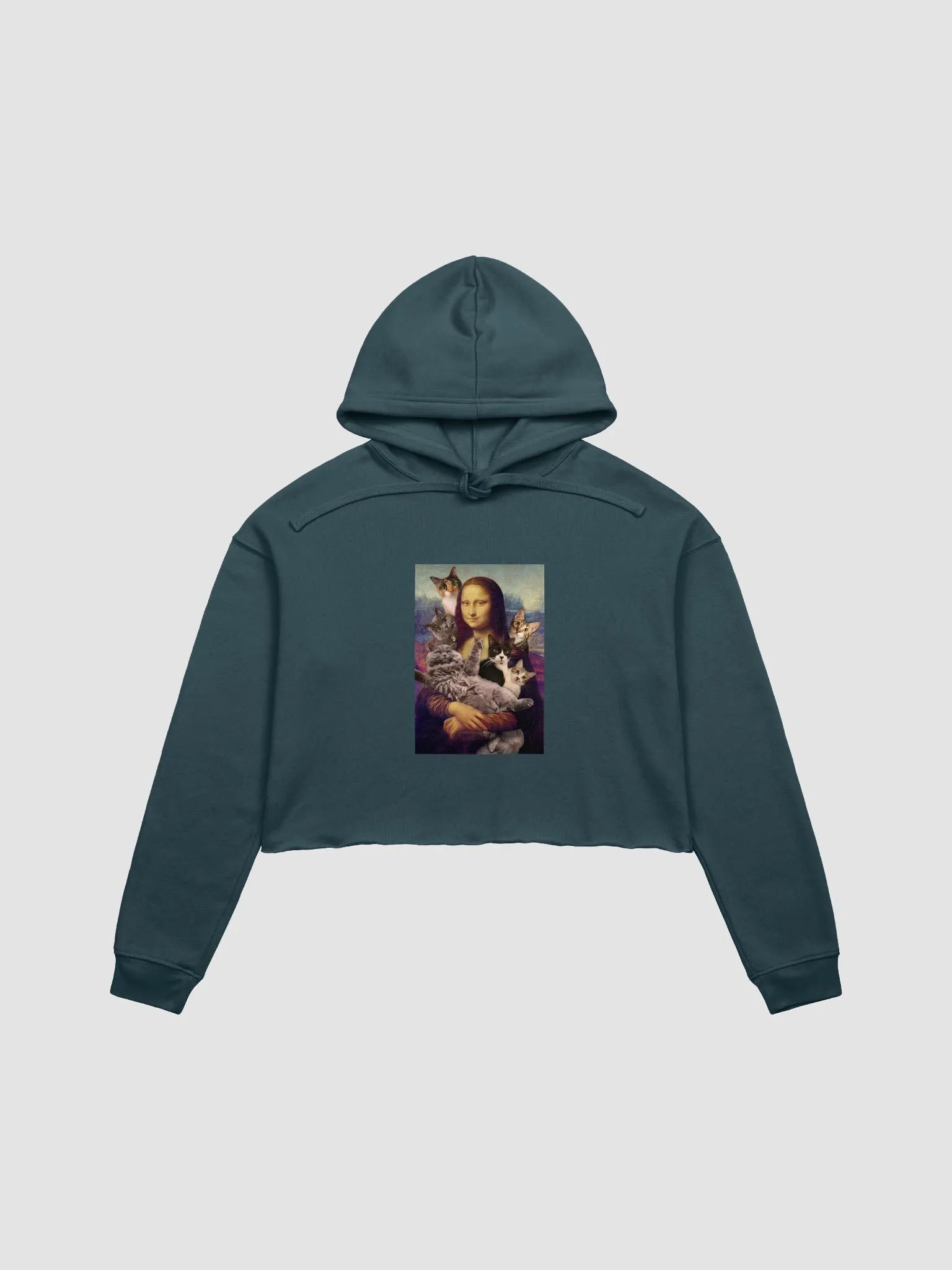 Mona Lisa Meow Cats Crop Hoodie product image (4)