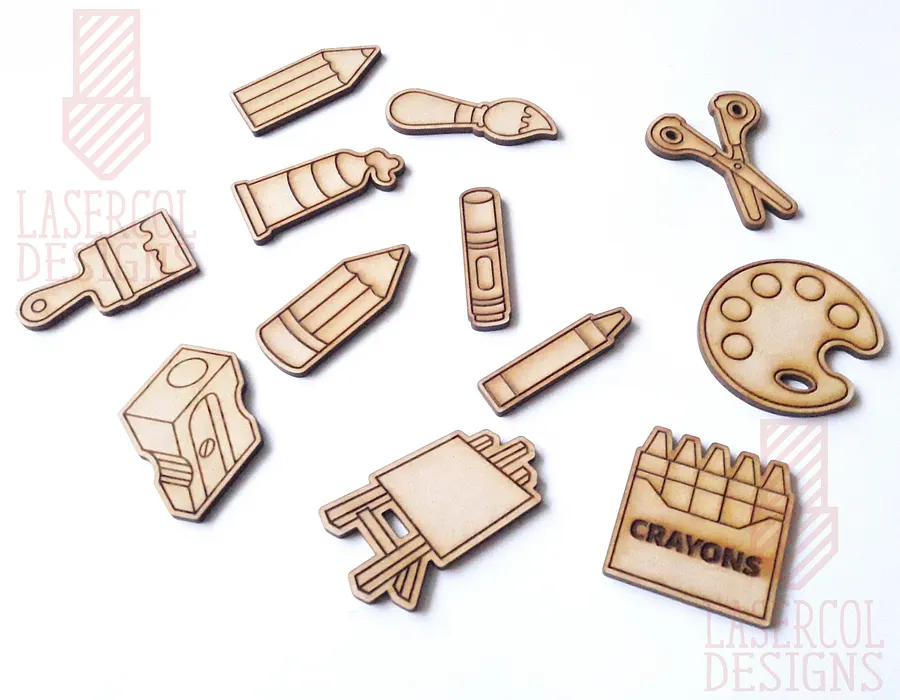 Art Supplies Cut Outs and Stud Earrings - Laser Cut Files product image (5)