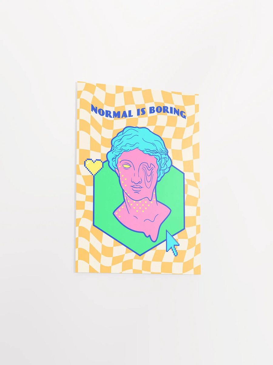 Retrowave poster/Vaporwave print: Normal is Boring — anime poster, aesthetic poster, video game poster, neon light, 90s decor product image (9)