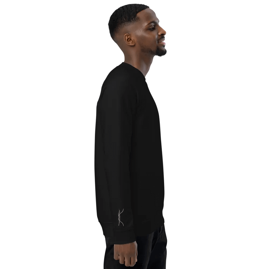 Unisex Organic Raglan Sweatshirt - Black HApex Gear White Logo product image (3)