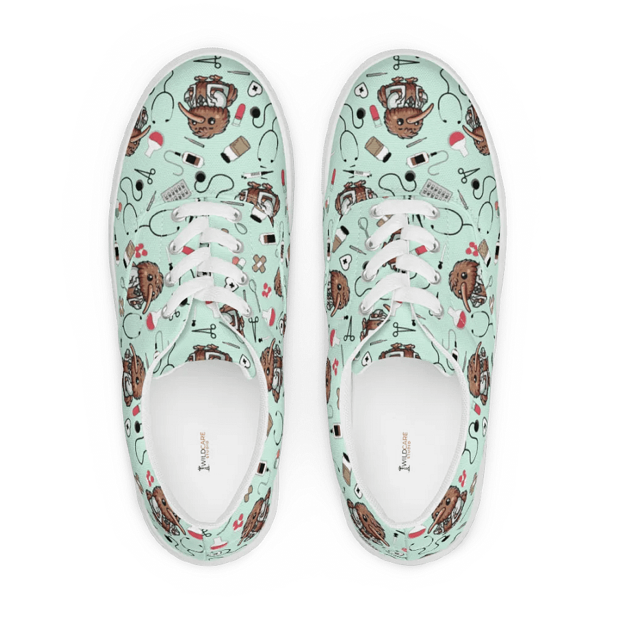 Cute Medical Kiwi Lace-up Canvas Shoes (Green) product image (5)