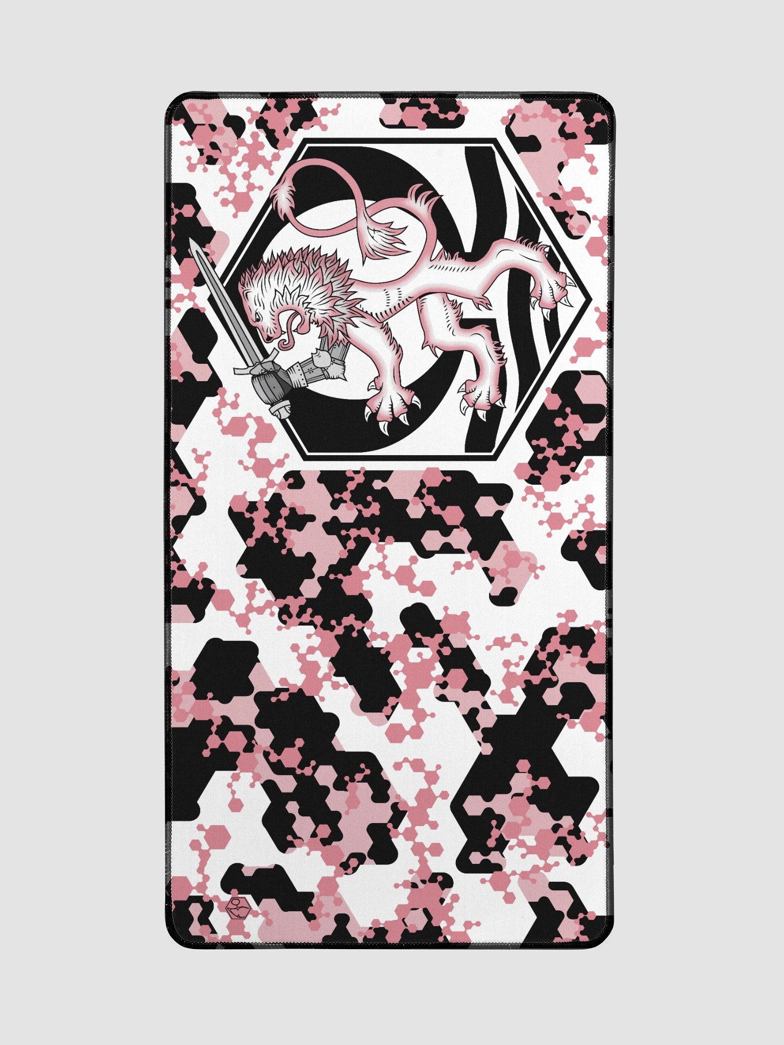 Desk Mat 15.5" x 31.5" Hexagon Camo, Lion, Pink product image (2)