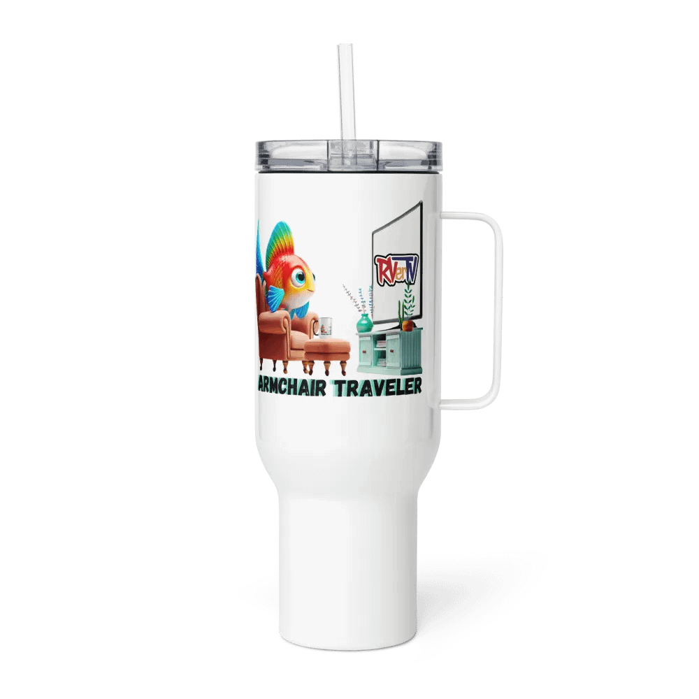Armchair Traveler Fish - Travel Mug with Handle product image (3)