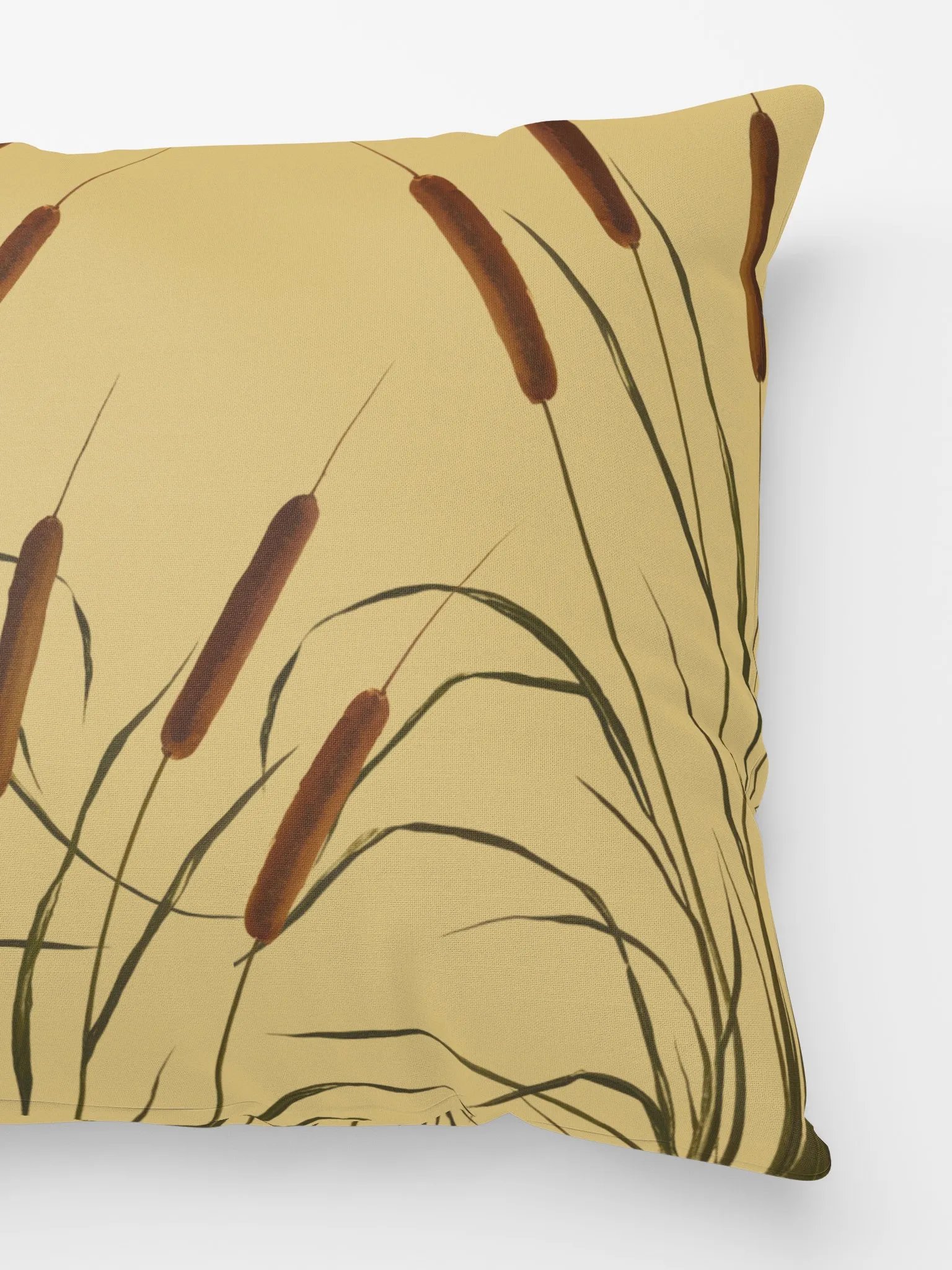 Cattail Serenity In Browns and Greens All-Over Print Pillow product image (2)