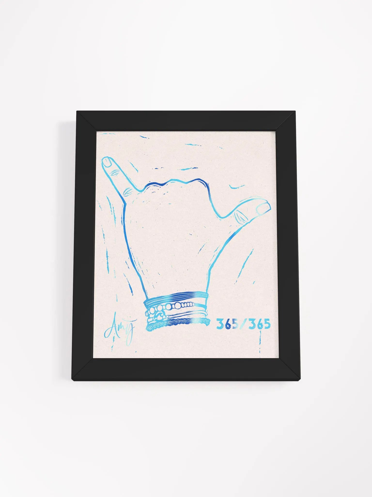 Linocut Hang Loose Art product image (4)