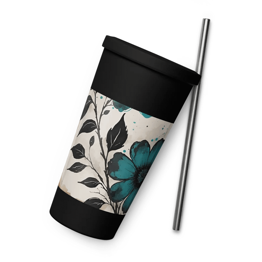 Teal Floral Grunge Aesthetic Tumbler product image (9)