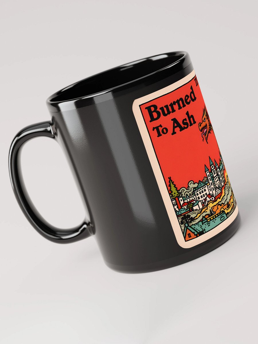 Fantasy Dragon Scene: Burned to Ash Black Glossy Mug product image (3)
