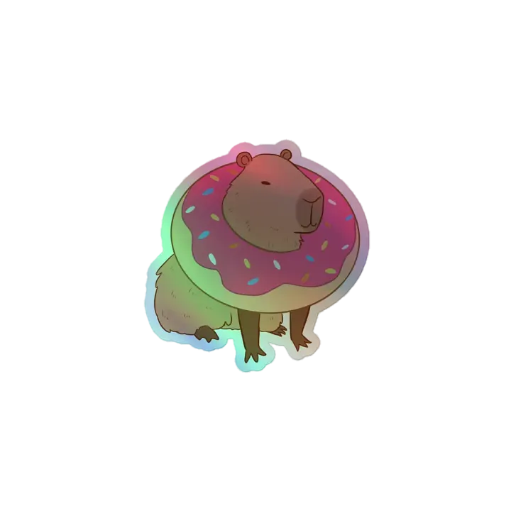 Capybara and Donut Holographic Sticker product image (2)