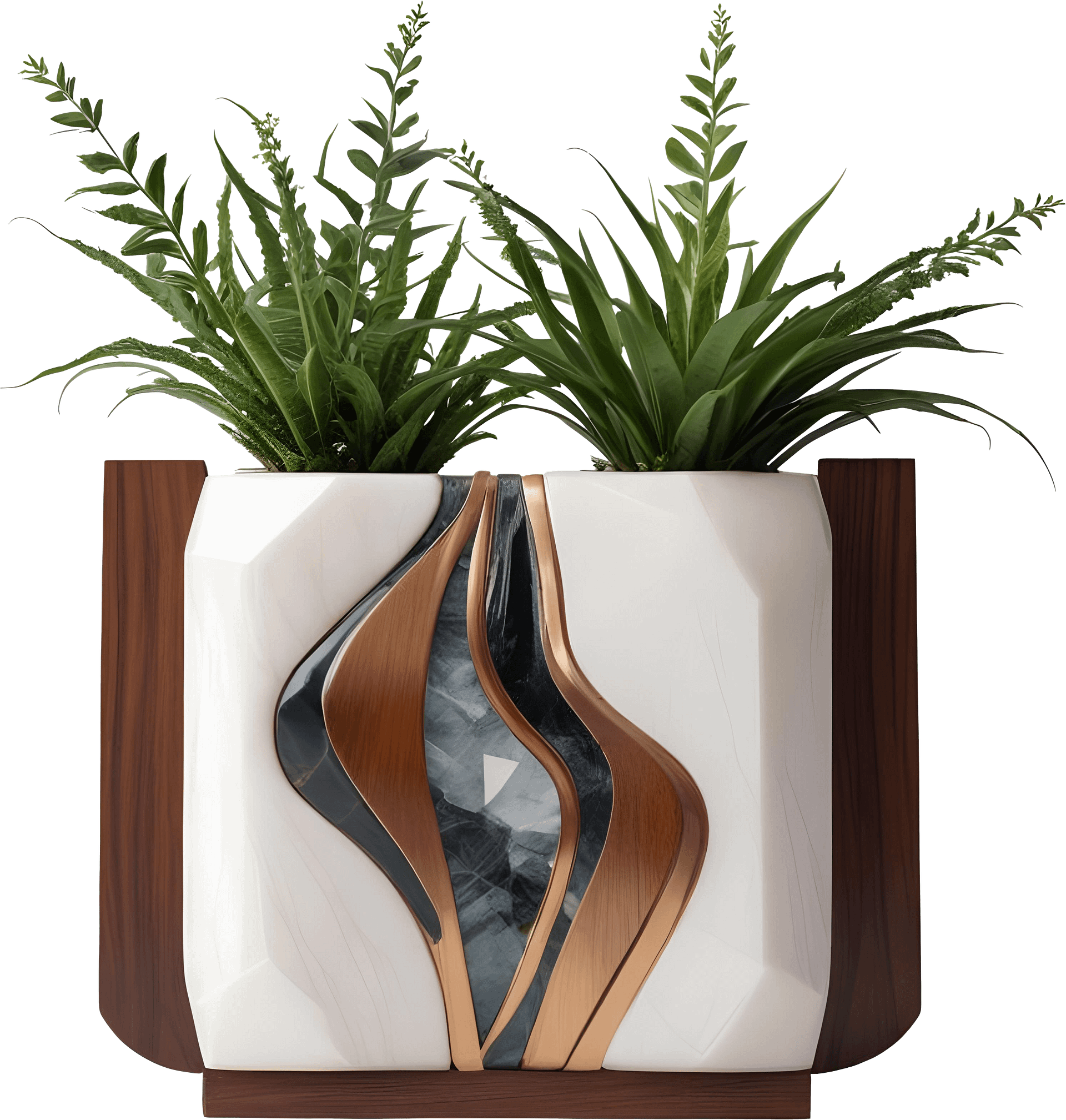 Dream of Eternity Collection – Art Deco Double Planter – PNG product image (1)