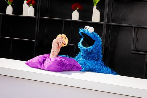 @cookiemonster hanging out with Thing. T Thing aka Thing from “Wednesday” at @netflix’s “NETFLIX TUDUM 2025: THE LIVE EVENT” ...