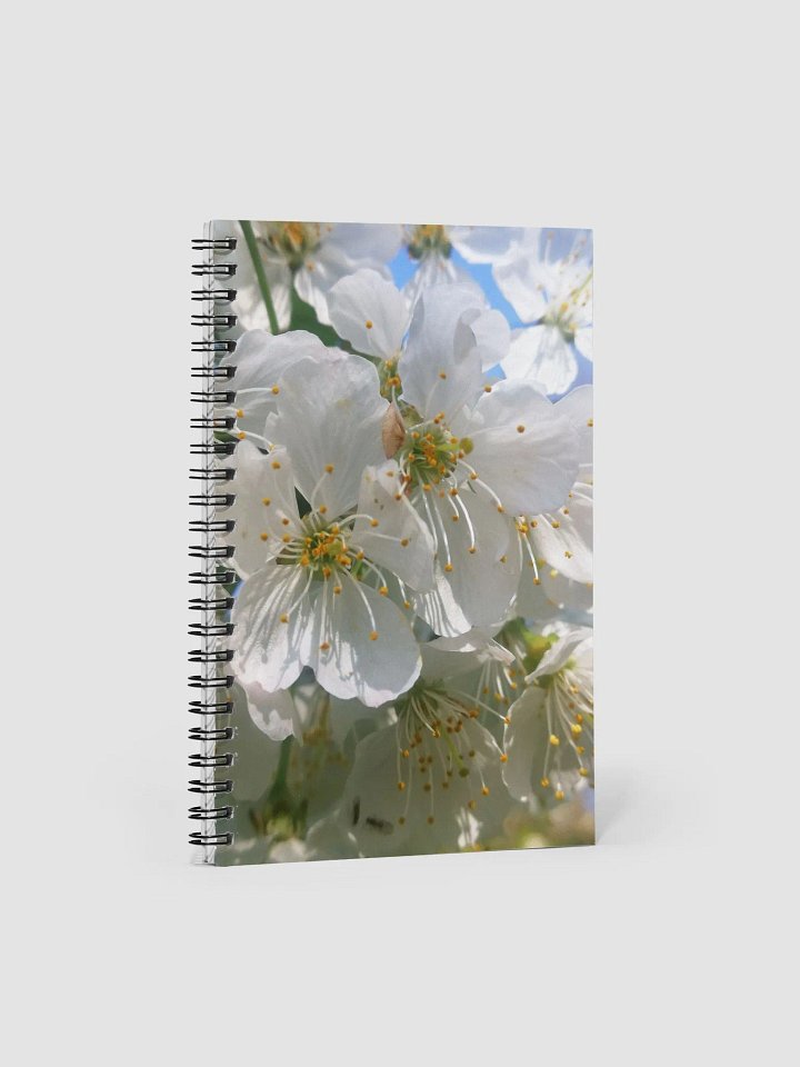 White Cherry Blossoms Notebook, White Flowers Notebook with 140 dotted pages product image (1)