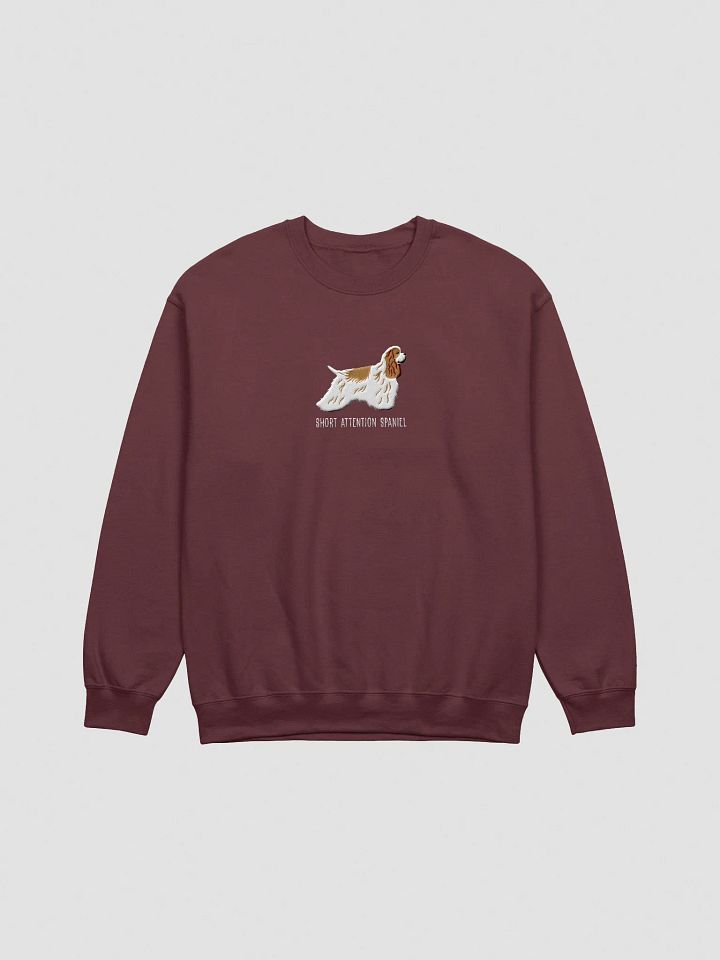 Short Attention Spaniel Sweatshirt (Embroidered) of an American Cocker Spaniel(Brown & White) product image (4)