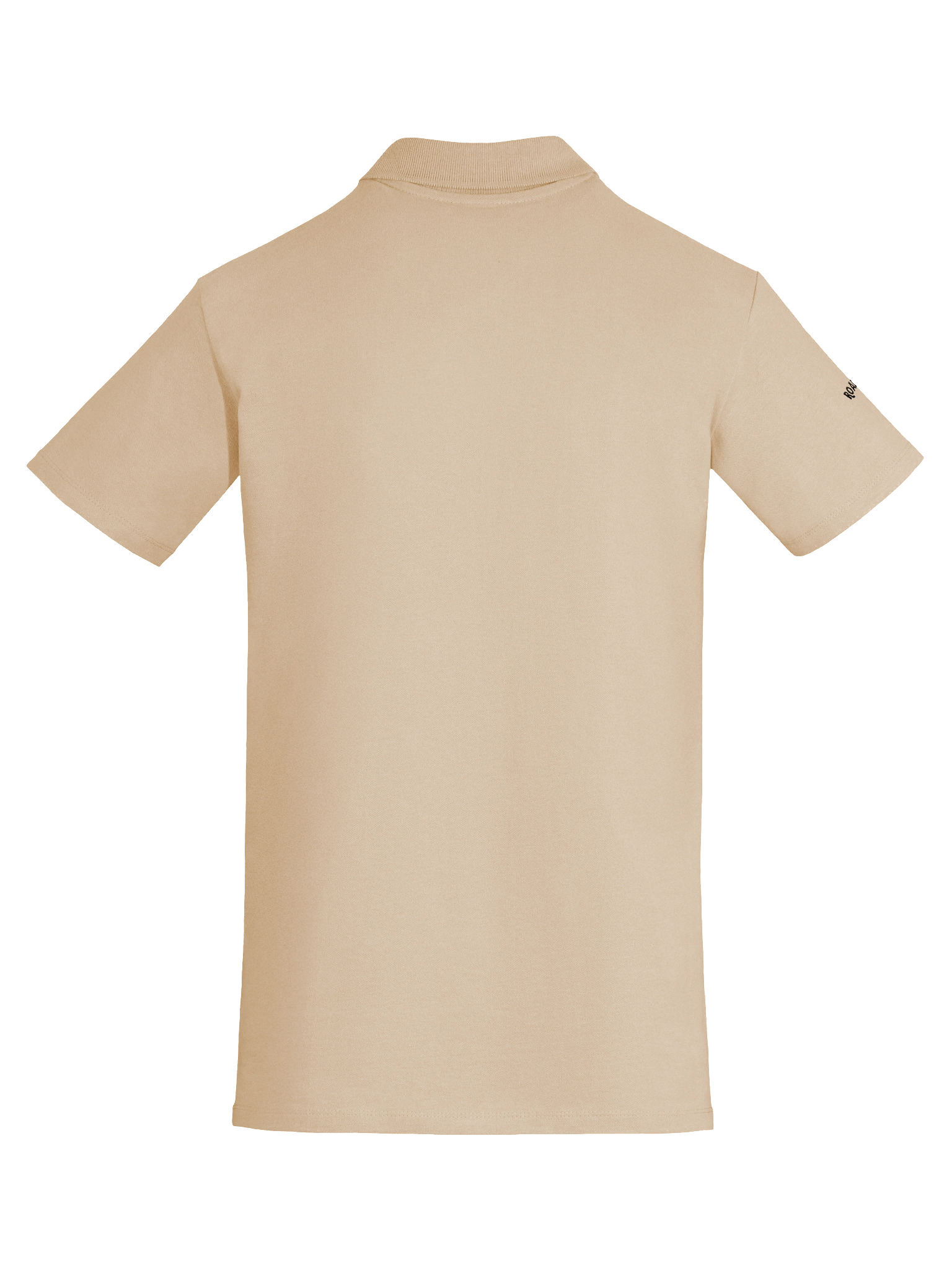 Embroidered Polo Shirt - Pocket and Sleeve - Black on Tan product image (7)