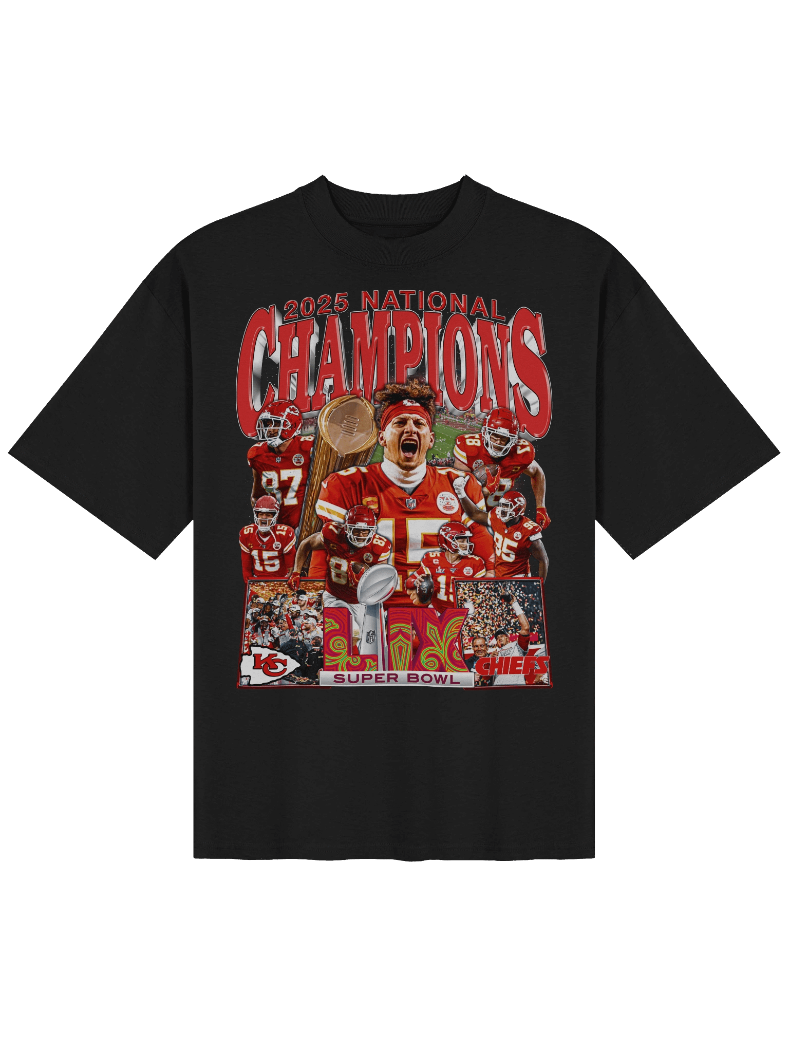 Kansas City Chiefs 2025 National Champions Bootleg T-Shirt product image (6)