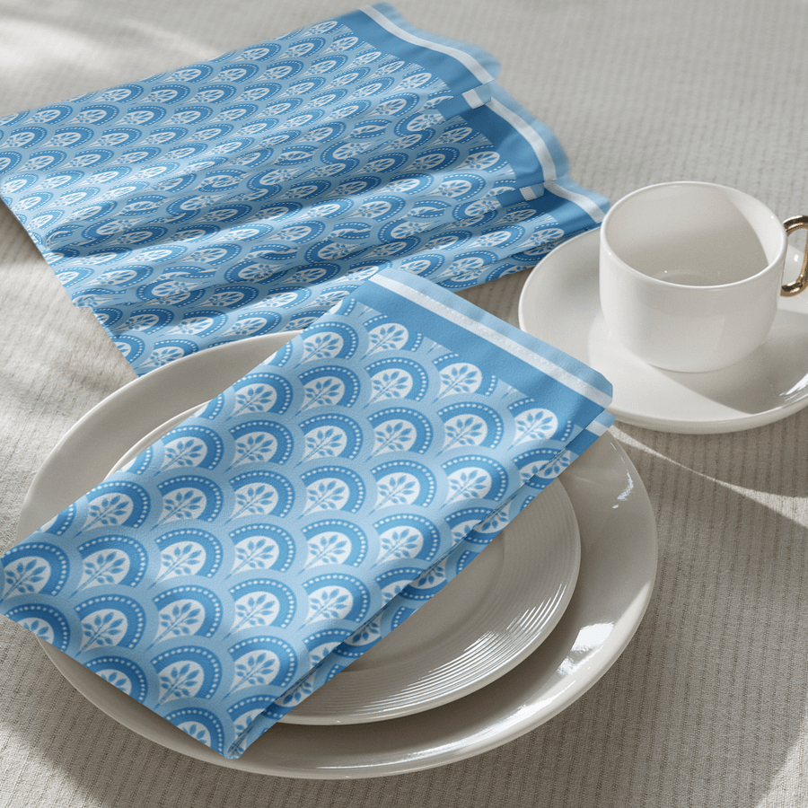 Le Blue Deco Cloth Napkin Set – Elegant Art Deco Dining (4-Piece) product image (5)