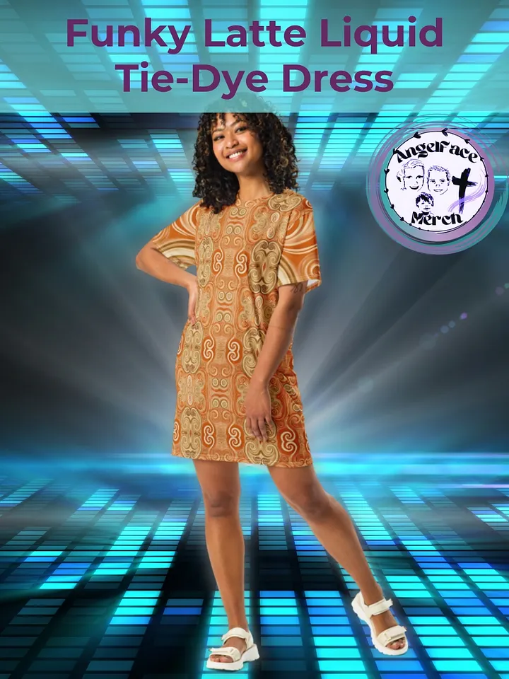 Funky Latte Liquid Tie-Dye T-shirt Dress product image (1)