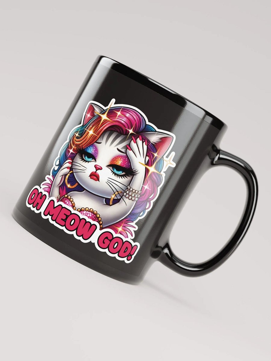 Oh Meow God! Black Glossy Mug product image (8)