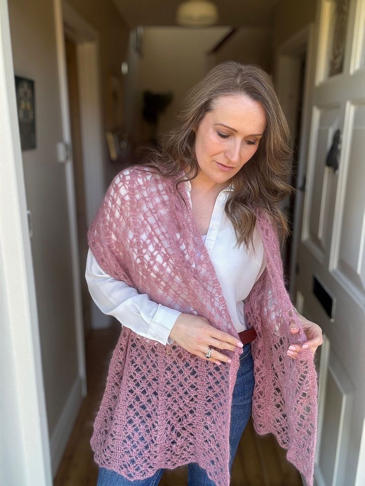 Foxtrot Lace Mohair Crochet Shawl Pattern PDF product image (1)