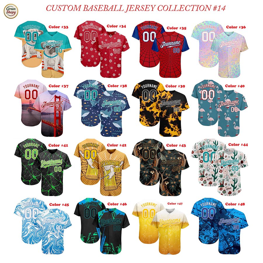 Authentic Baseball Jersey , Custom Baseball Jersey, Personalized Sport Jersey, Multi Colorful and Patterns product image (3)