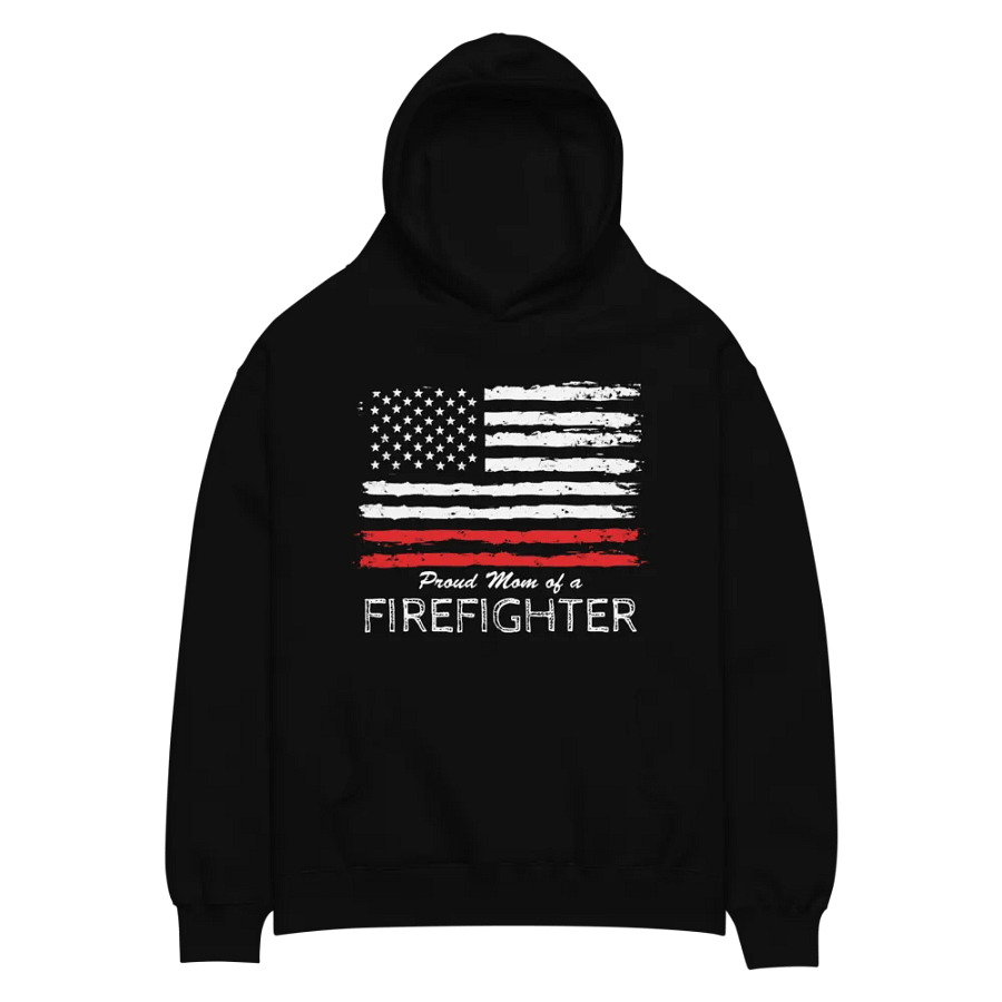 Patriotic Firefighter Mom Hoodie | USA Flag Design | Perfect Gift for Proud Moms product image (2)