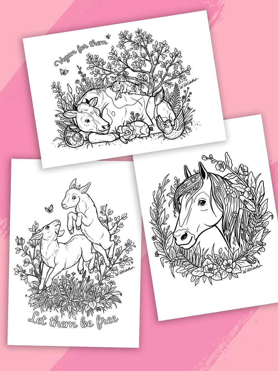 Happy animals - Vegan coloring set product image (2)