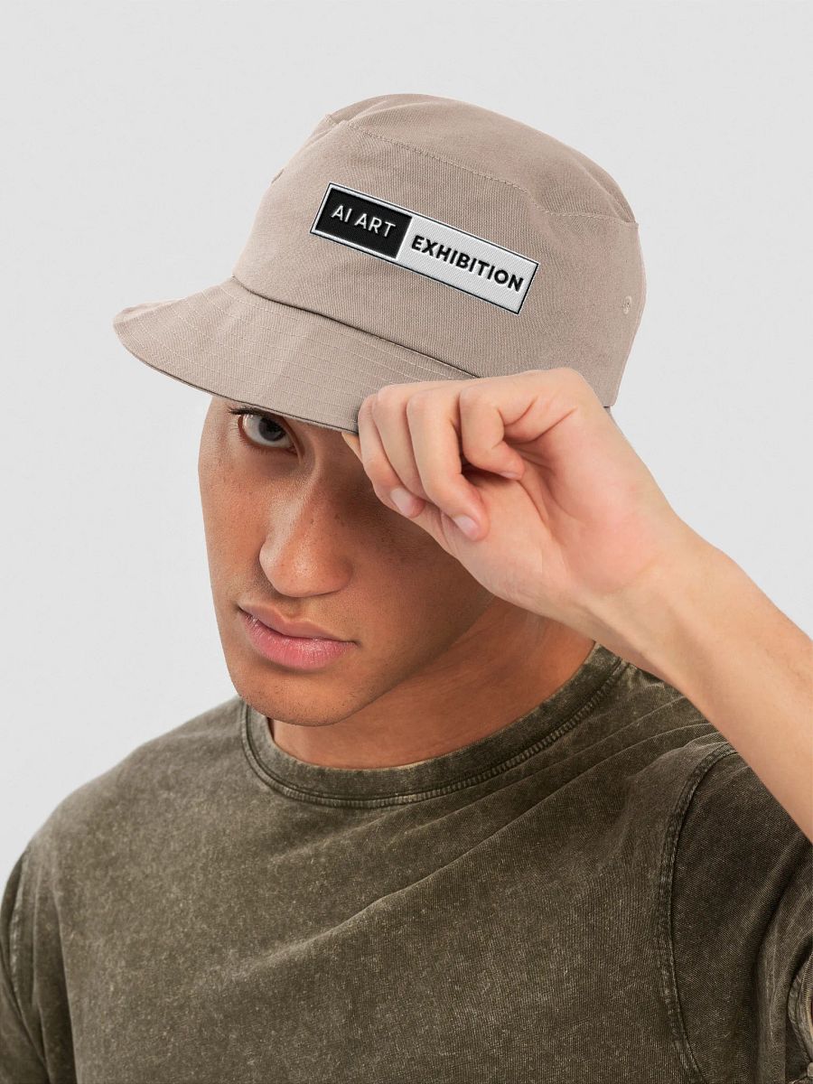 Grey "AI Art Exhibition" Flexfit Bucket Hat product image (3)