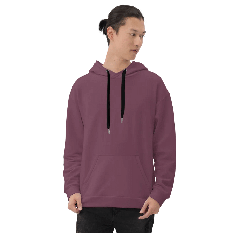 Plain Deep Purplish Red Soft Summer Unisex Recycled Polyester Heavyweight Premium Hoodie by Treasure Pie product image (9)
