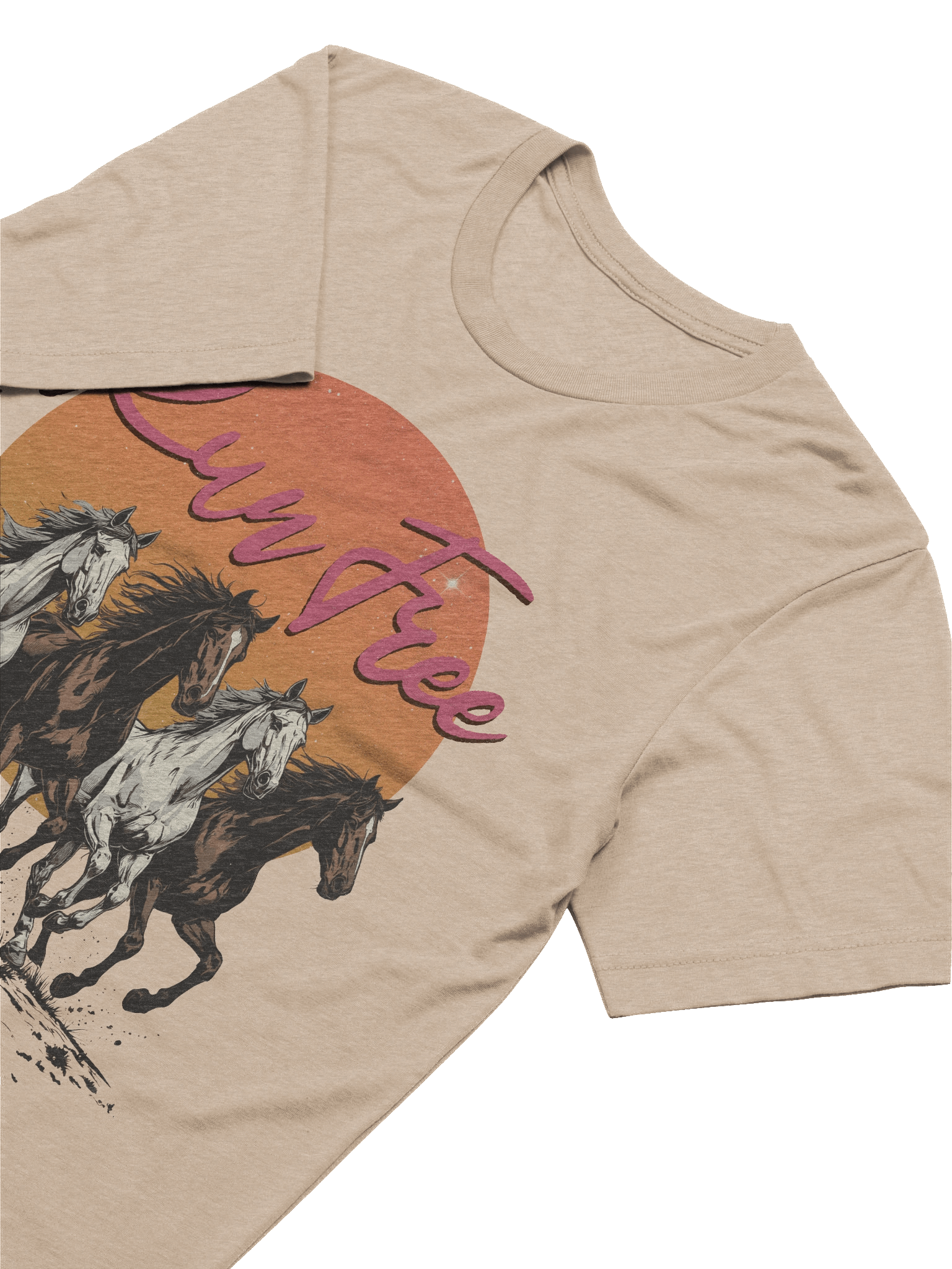 The "Run Free" Retro Horses Triblend T-shirt product image (19)