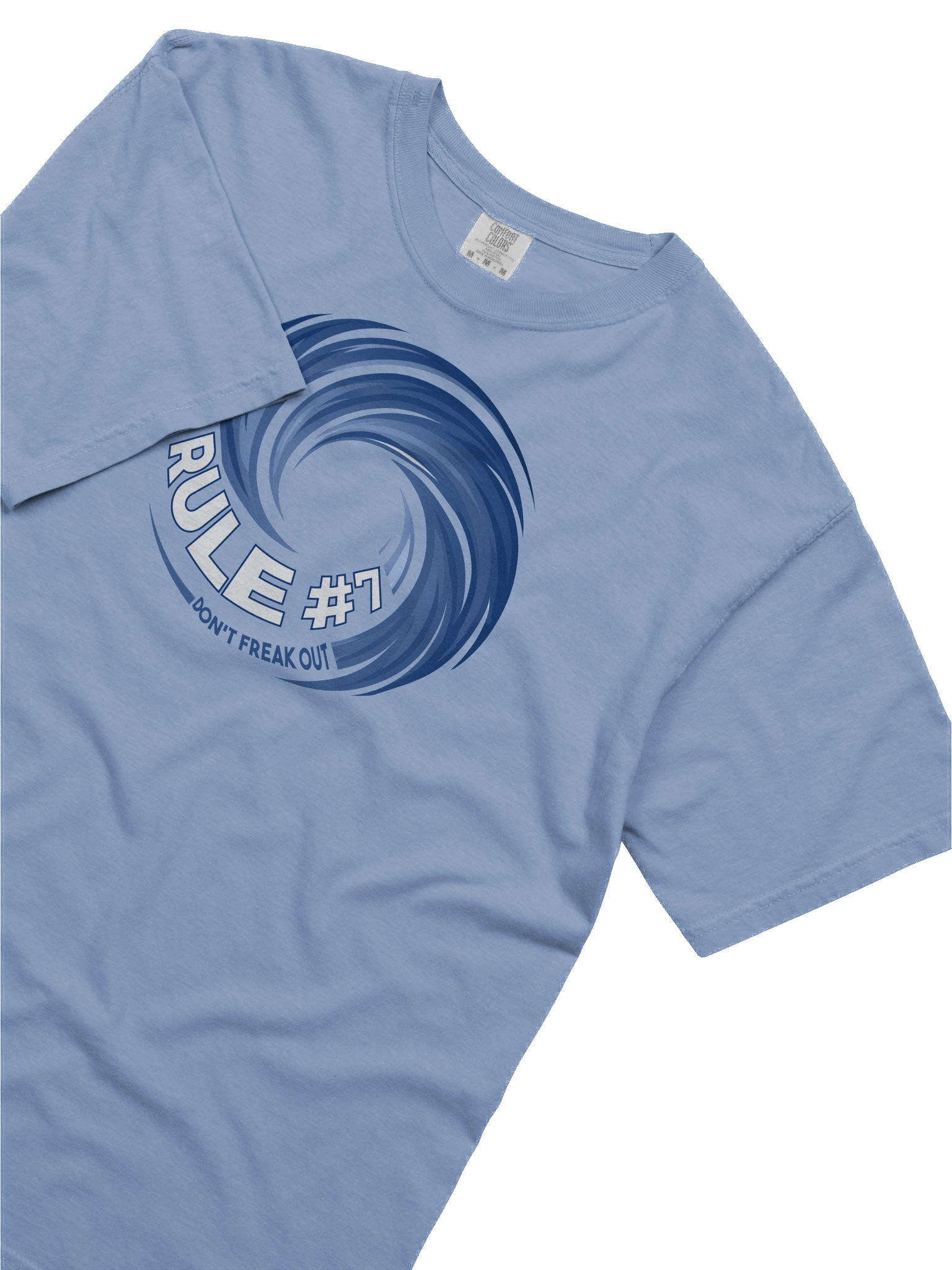 Rule #7 Graphic Tee Hockey Blue and White product image (45)