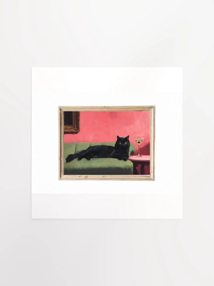 BLACK CAT ON COUCH NEXT TO MARTINI product image (2)