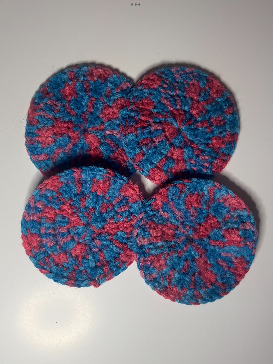Cotten candy crochet coasters 4 pack product image (1)