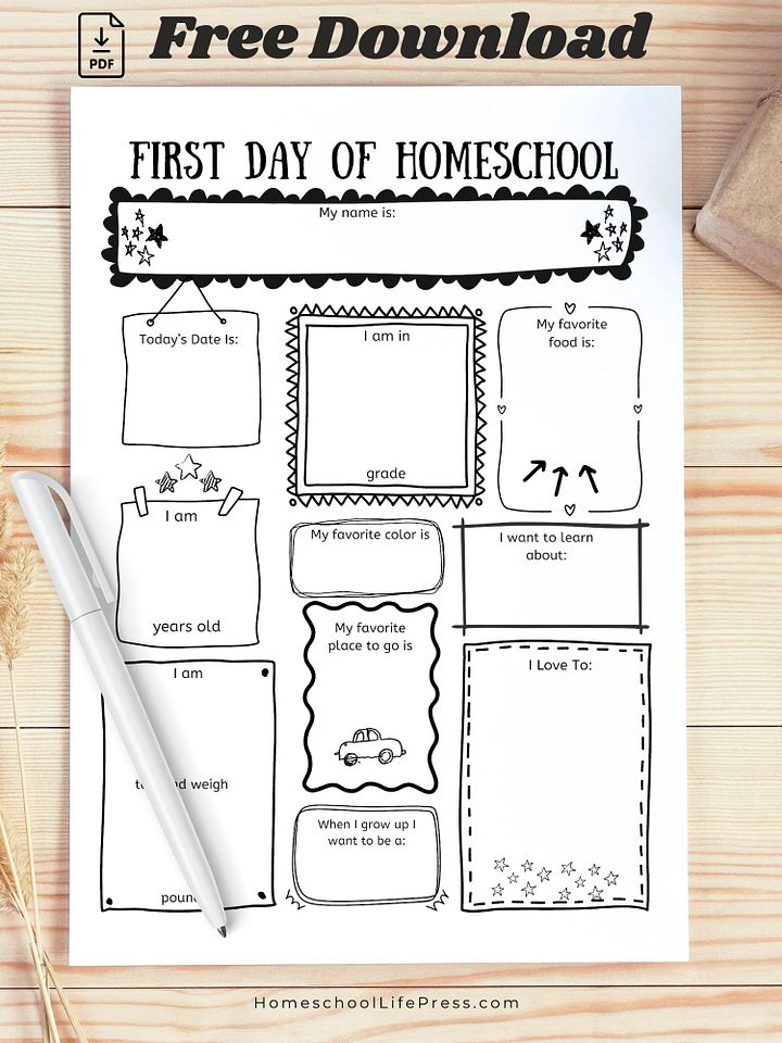 Free First Day Of Homeschool Printable Sign product image (1)