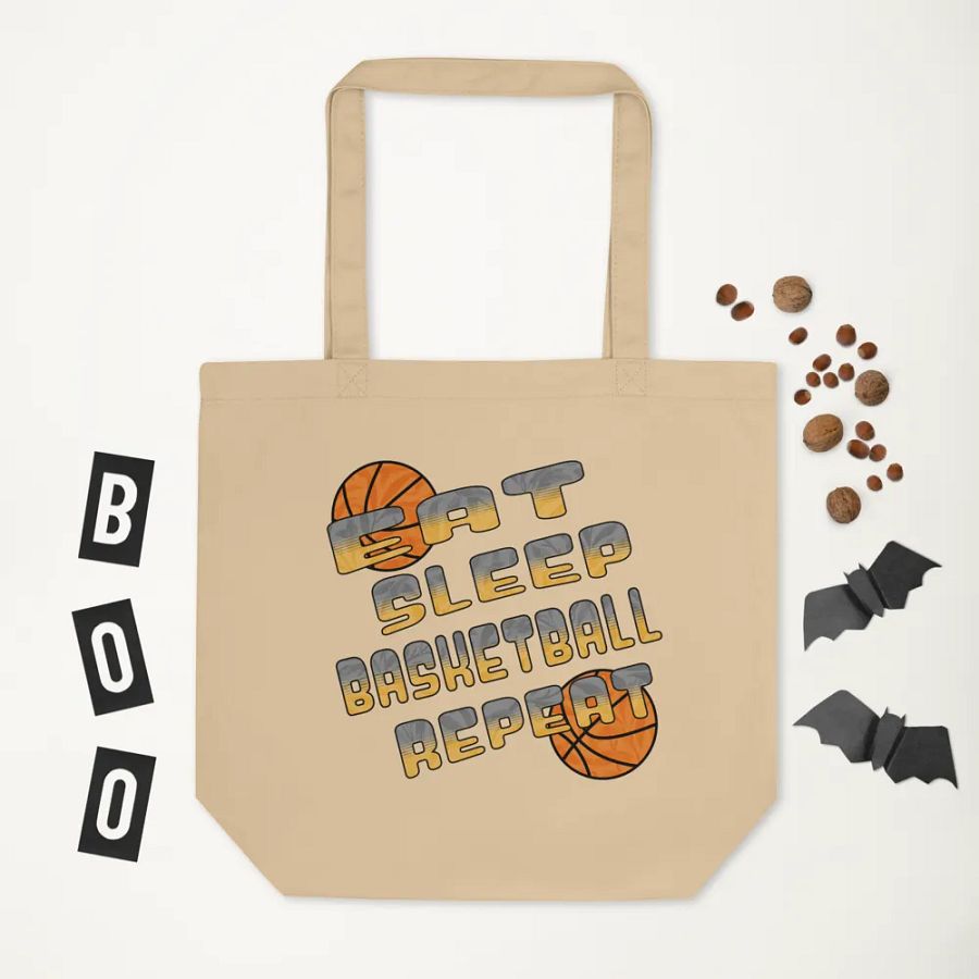 Eat Sleep Basketball Repeat Hoops & Style Eco Tote Bag product image (5)